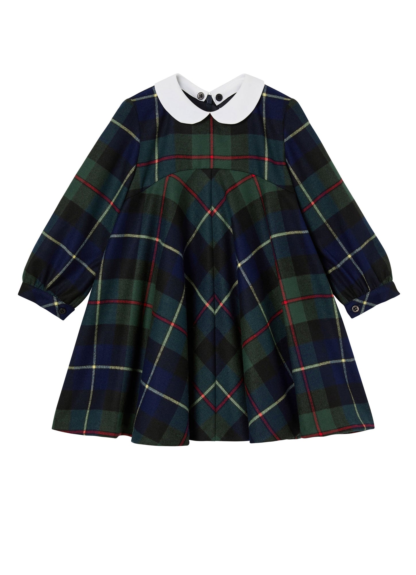 Girls | Tartan Dress with Collar | Blue