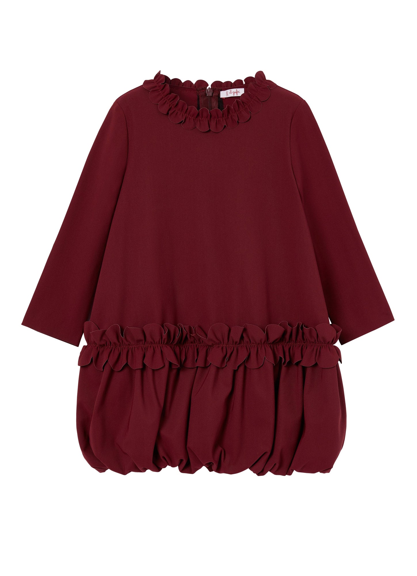 Girls | Balloon Dress | Burgundy