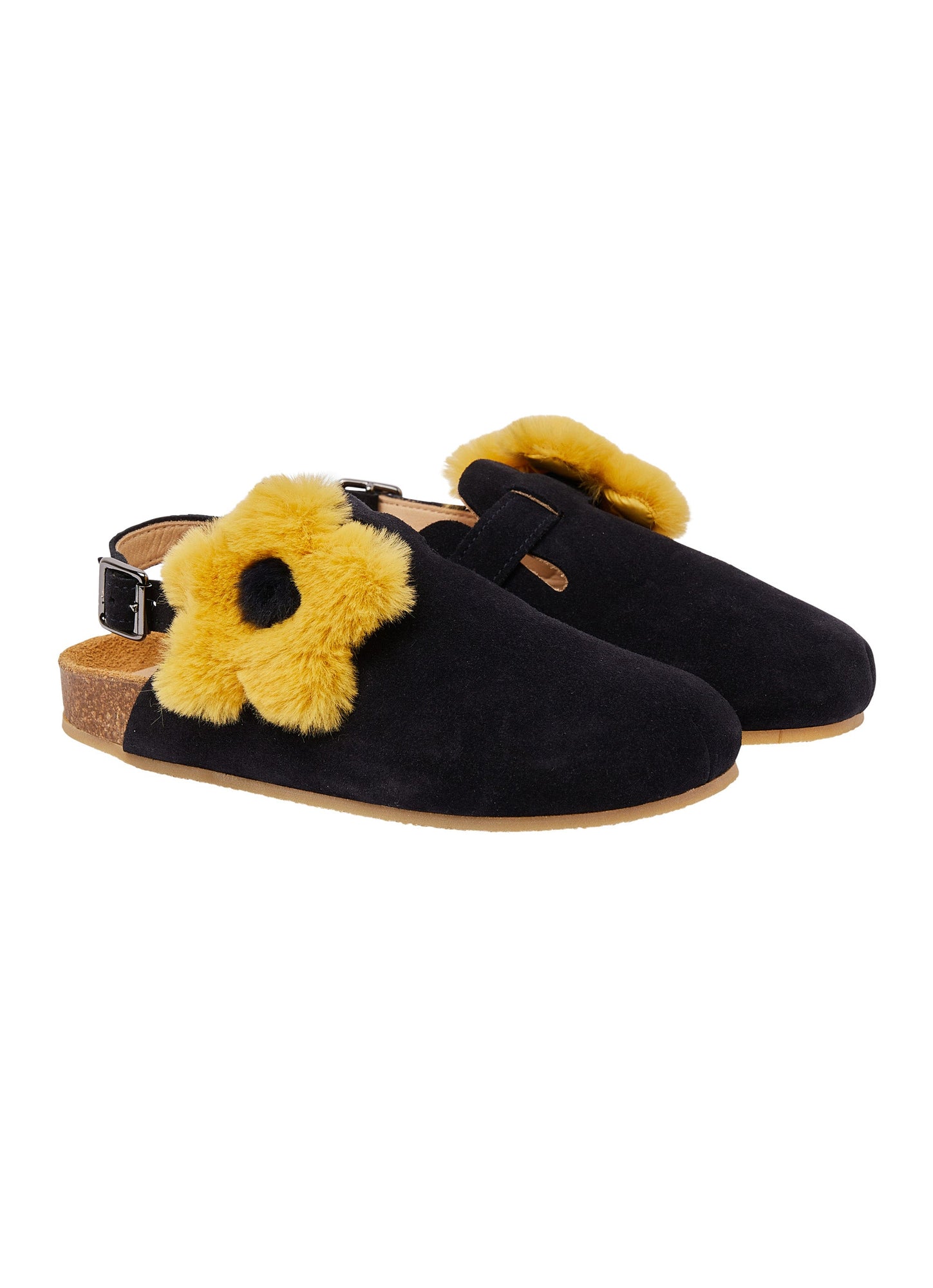 Girls | Slippers with Flower | Blue Navy Curry