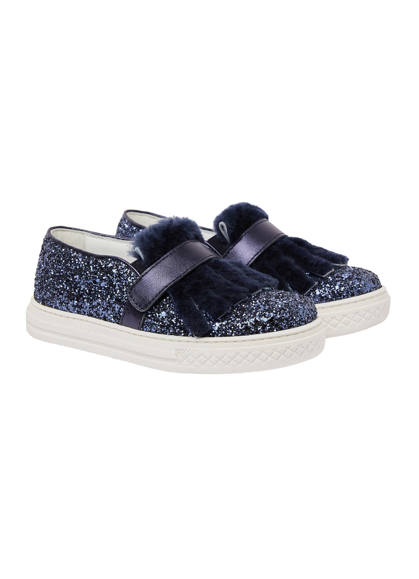 Girls | Glittered Slip On Shoes | Bleu