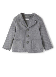 Baby Boys | Pinstripe Jersey Blazer | Iron Grey