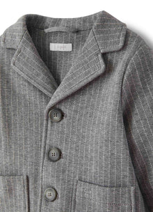 Baby Boys | Pinstripe Jersey Blazer | Iron Grey