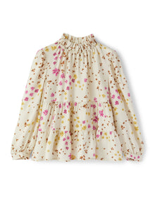 Girls | Floral Shirt with Flounces | Birch