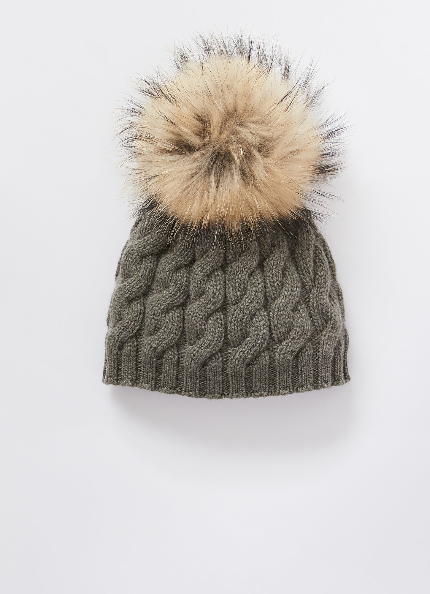 Braided Hat with Pom Pon | Fir Green