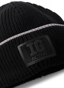 Boys | Wool Cap with Patch | Black Stone Grey