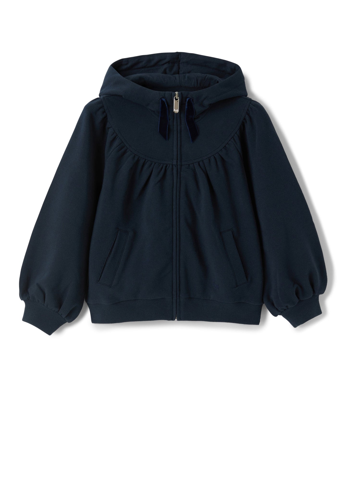 Girls | Fleece Jacket with Drawstring | Blue Blue