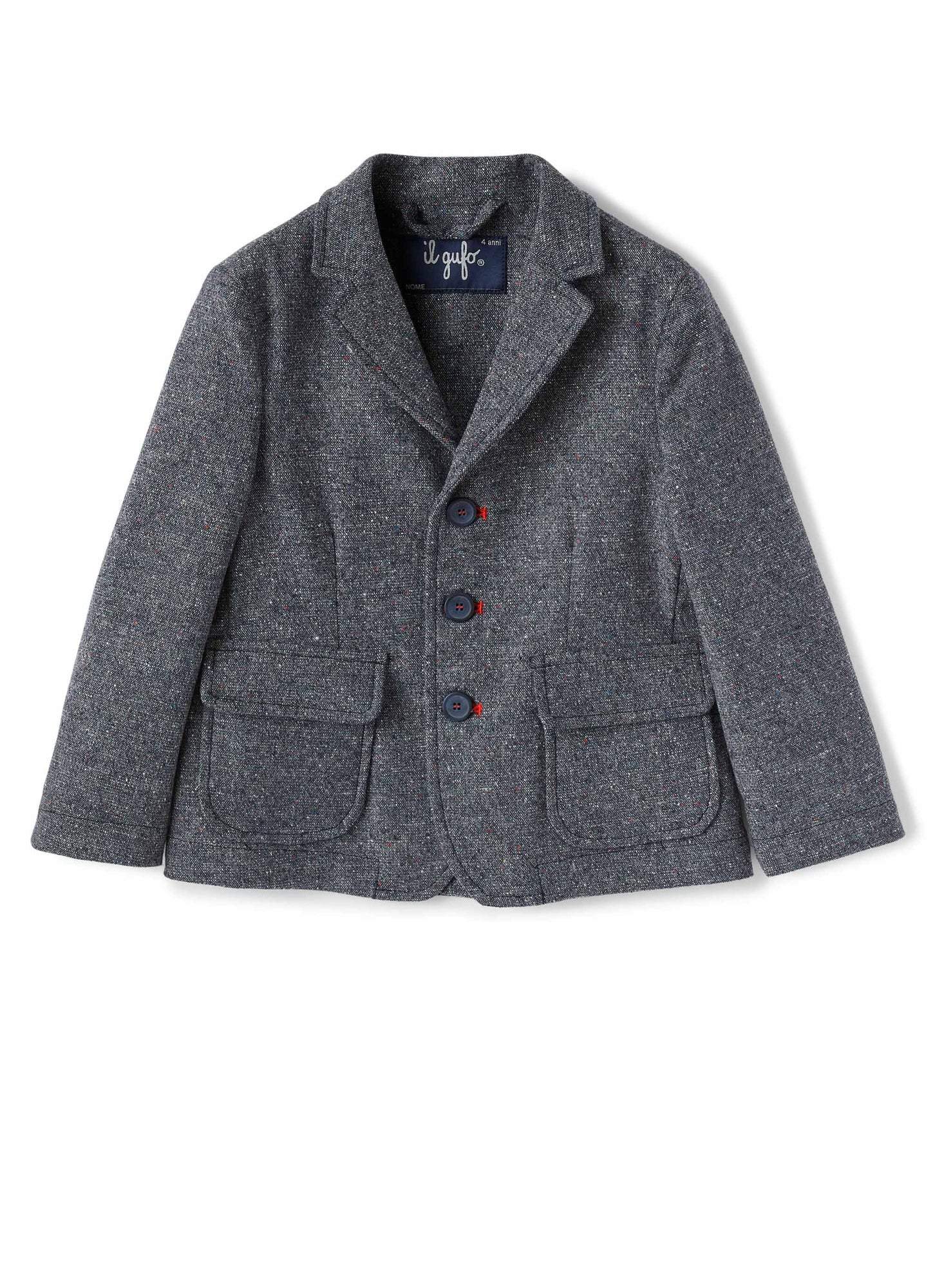 Boys | Tweed Blazer with Red Details | Blue
