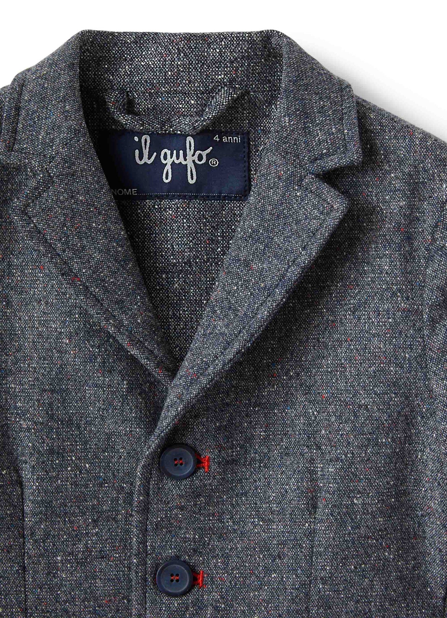 Boys | Tweed Blazer with Red Details | Blue