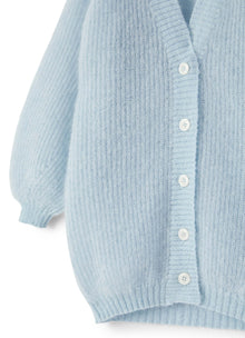 Girls | Mohair Long Cardigan | Sky Blue Fumo