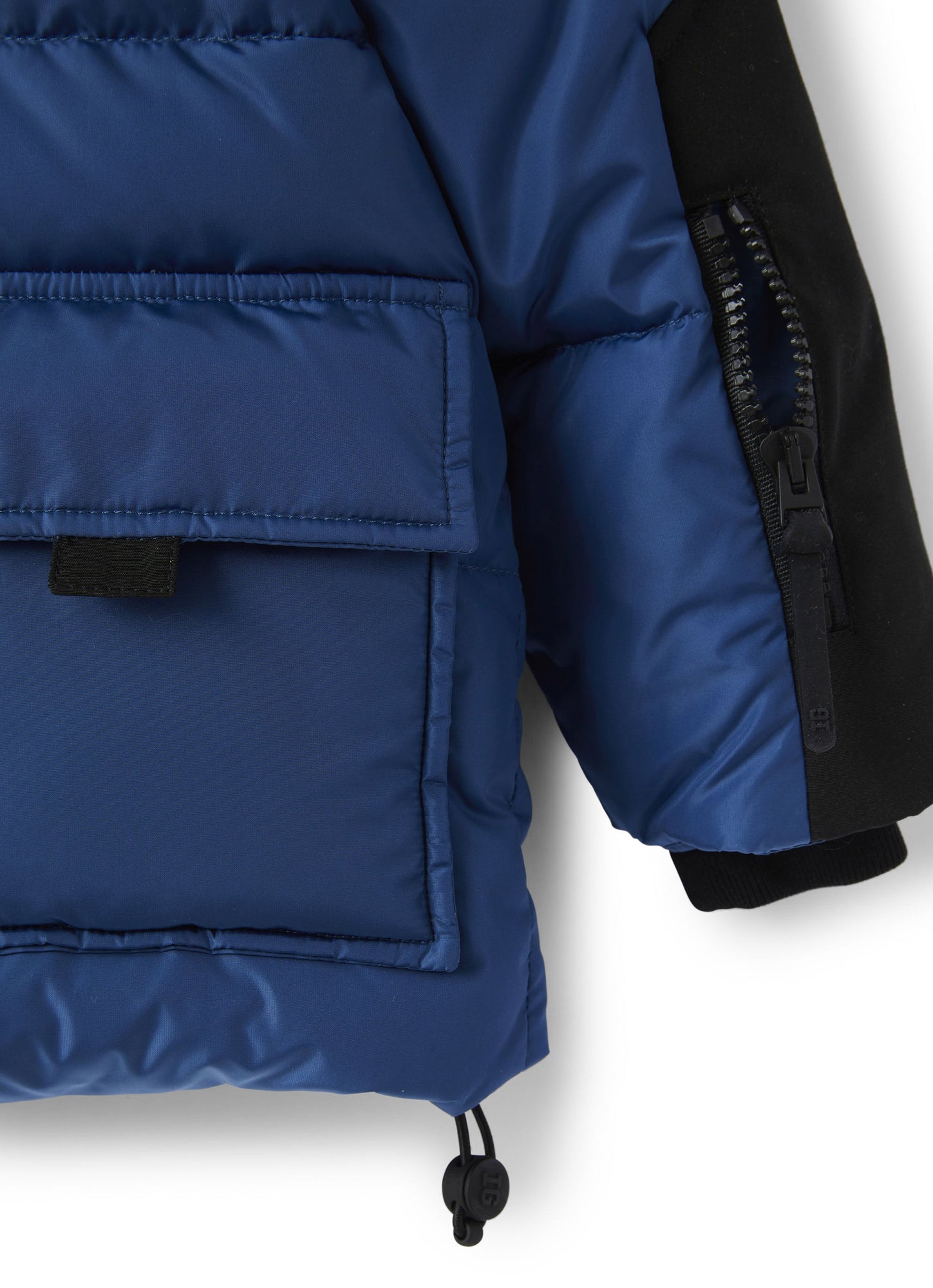 Boys | Short Down Jacket with Taffeta Inserts | Blue Denim