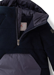 Baby Boys | Fleece and Nylon Jacket with Hood | Blue