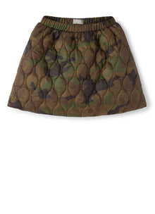 Girls | Nylon Skirt | Green Mimetico