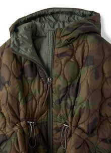 Girls | Poncho with Drawstring | Green Mimetico