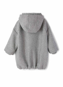 Girls | Long Knit Jacket Lame Effect | Nickel Grey