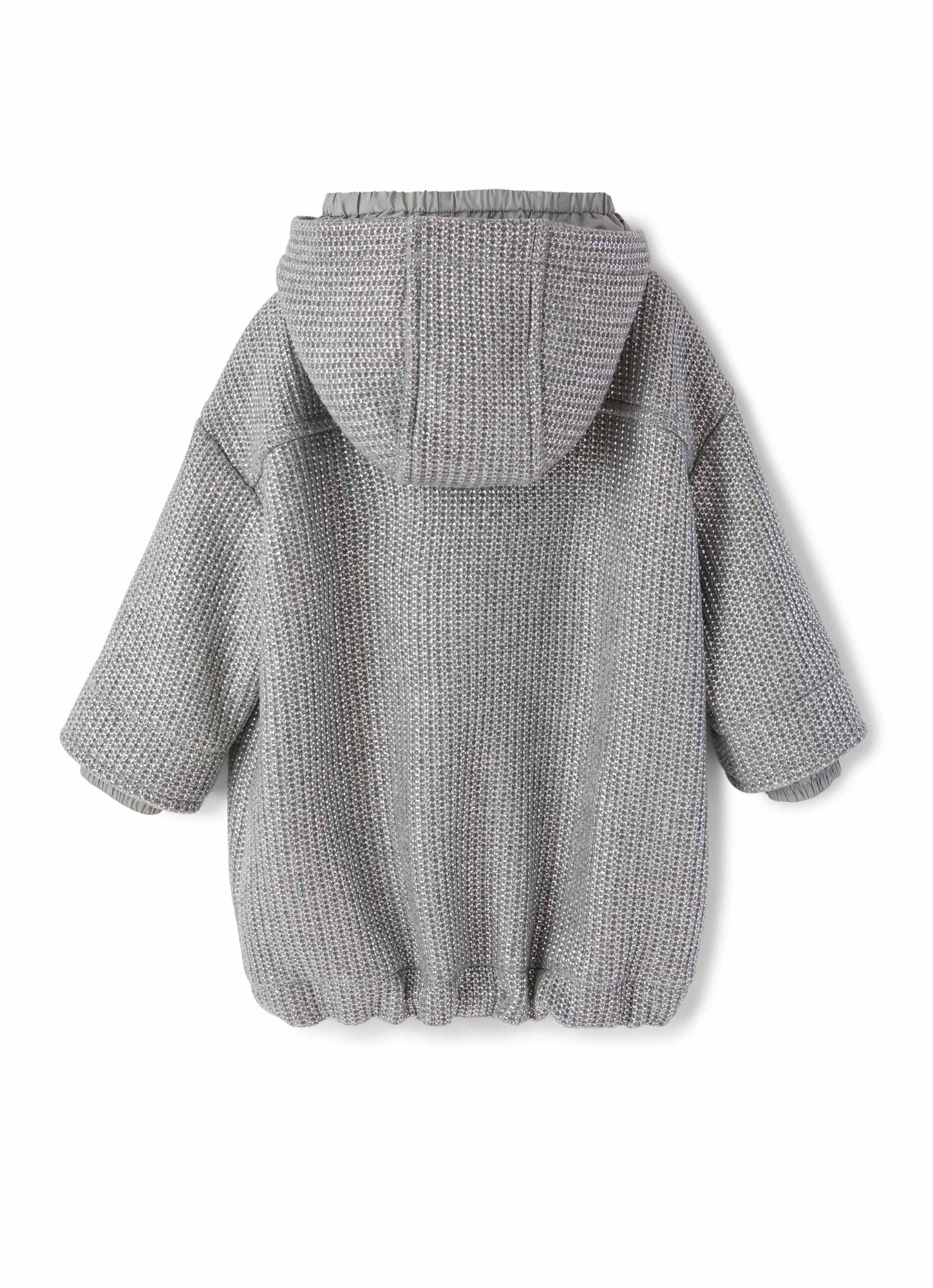 Girls | Long Knit Jacket Lame Effect | Nickel Grey