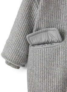 Girls | Long Knit Jacket Lame Effect | Nickel Grey