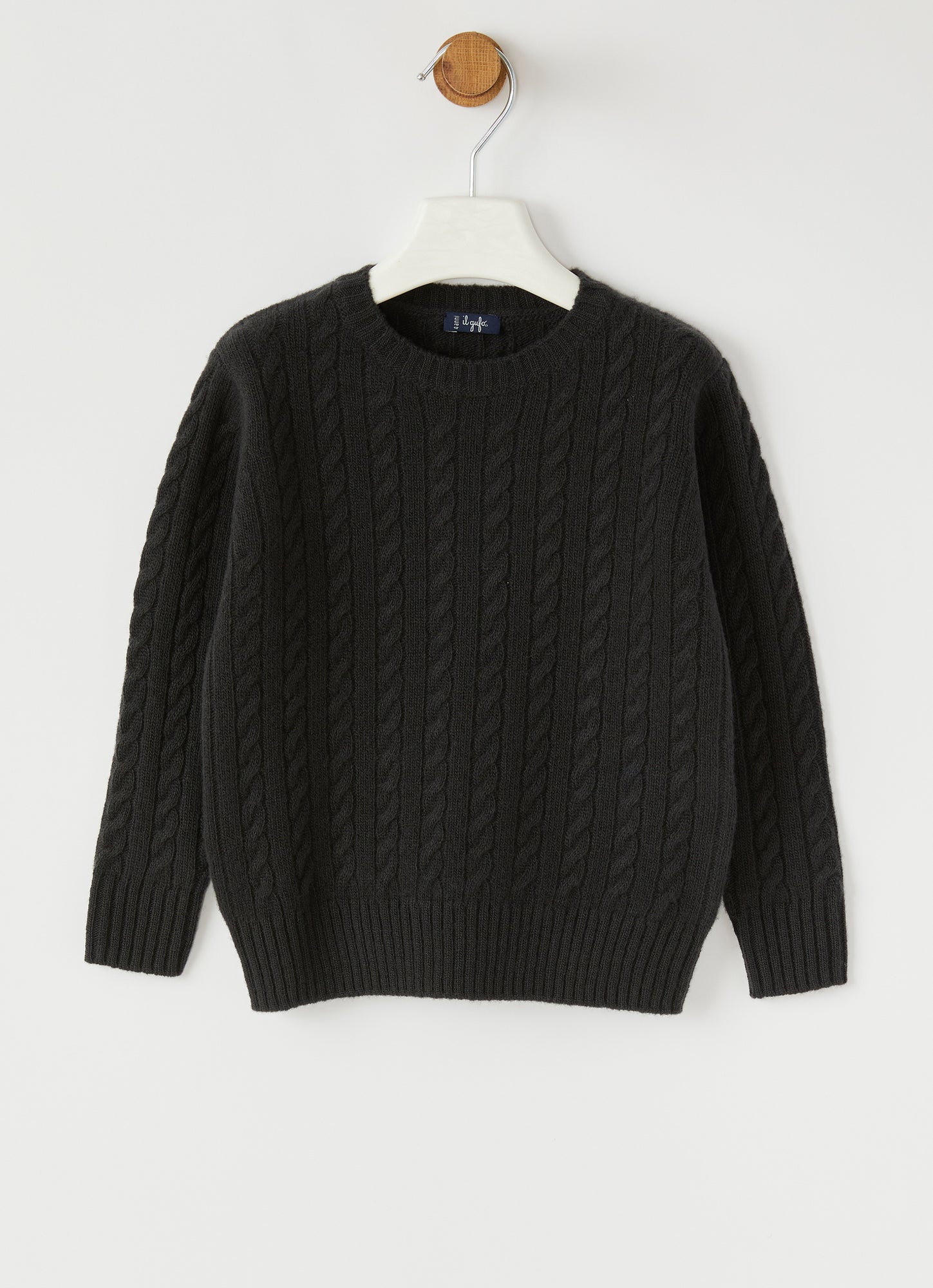 Anthracite Wool Sweater with Braids | Onice
