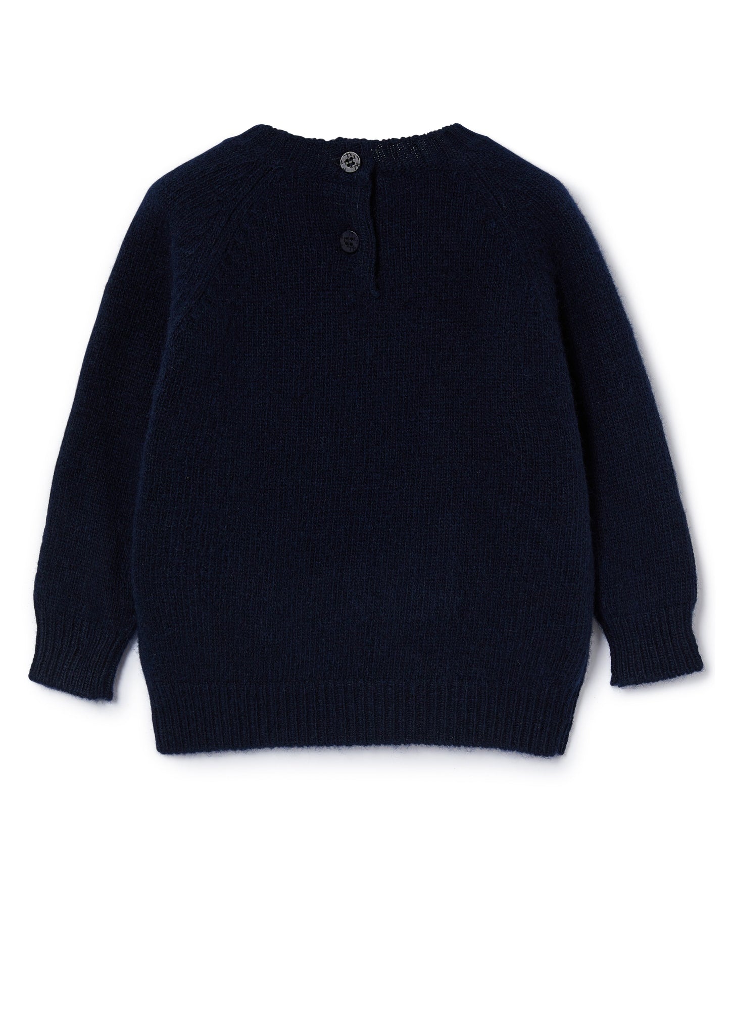 Boys | Wool Sweater with Teddy Bear | Blue Red Wine