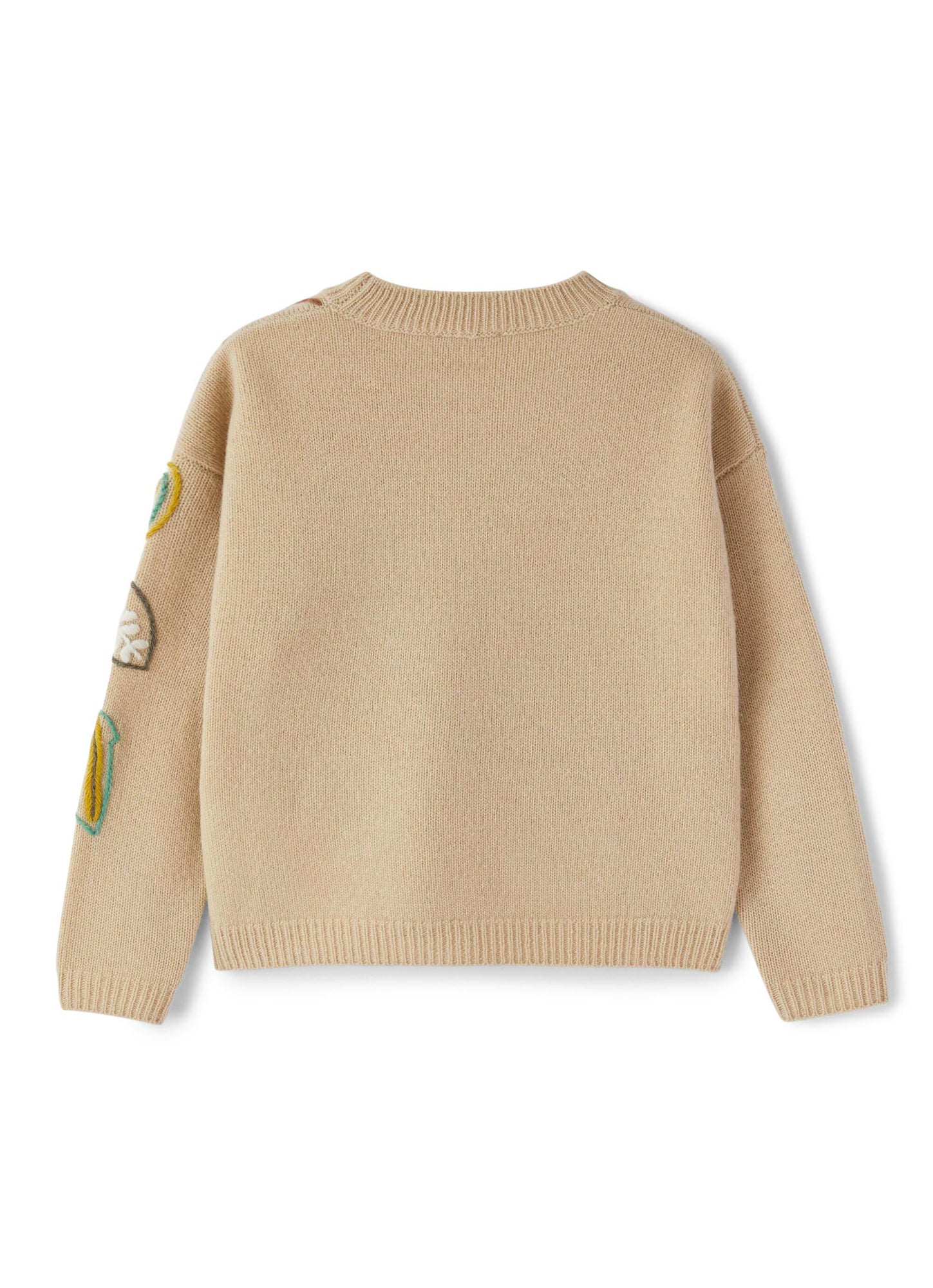 Girls | Crewneck Sweater with Hand Embroidery | Birch