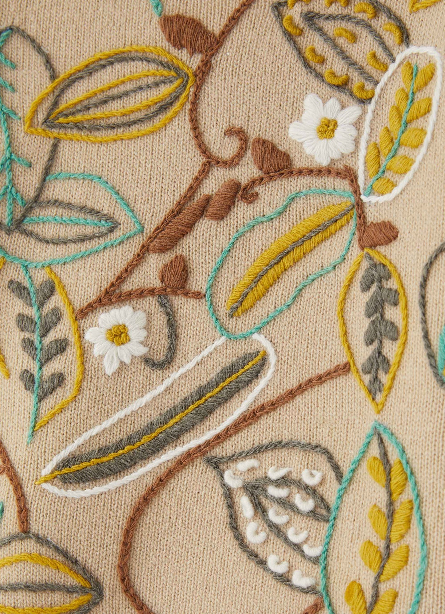 Girls | Crewneck Sweater with Hand Embroidery | Birch