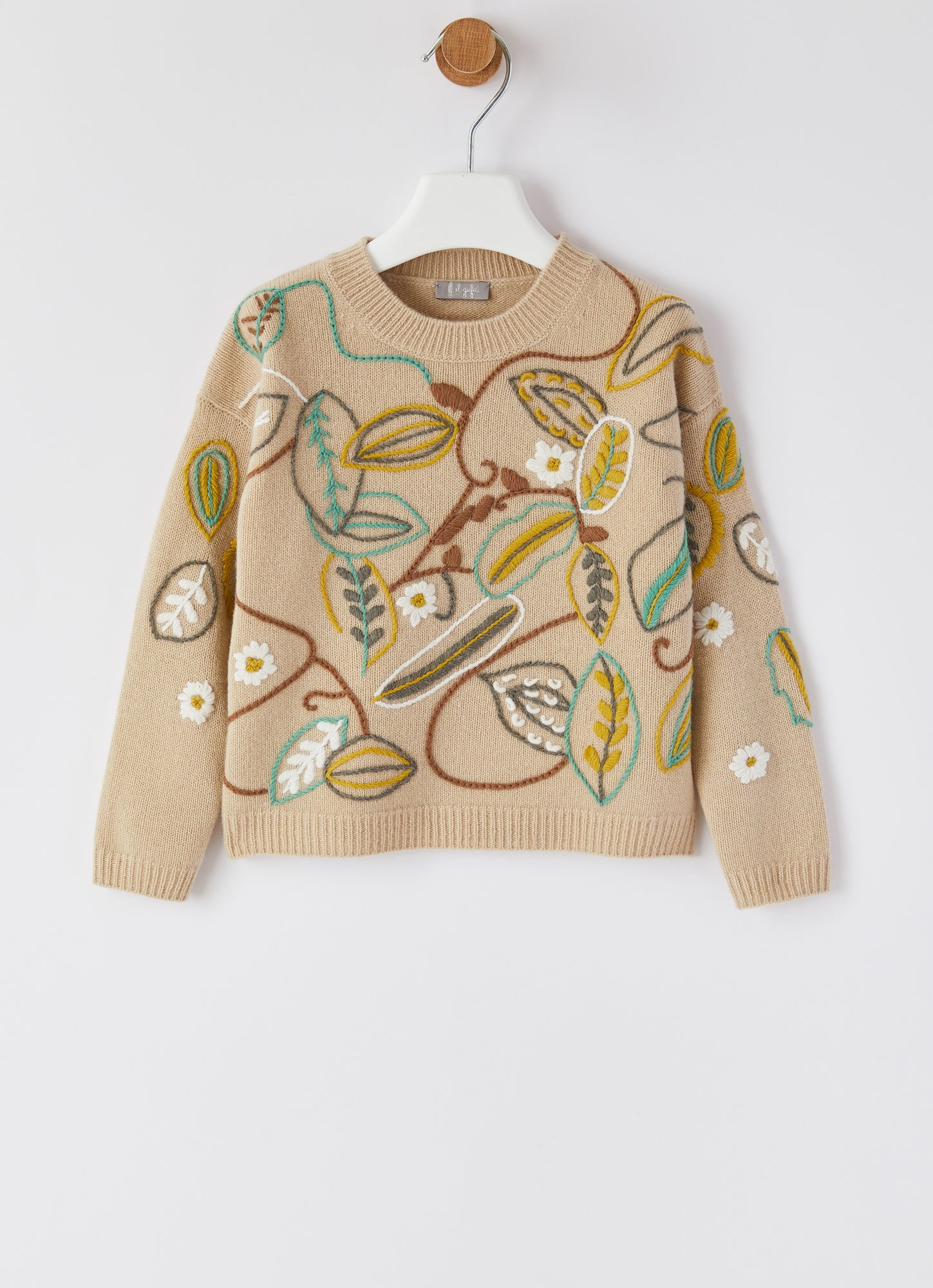 Crewneck Sweater with Hand Embroidery | Birch