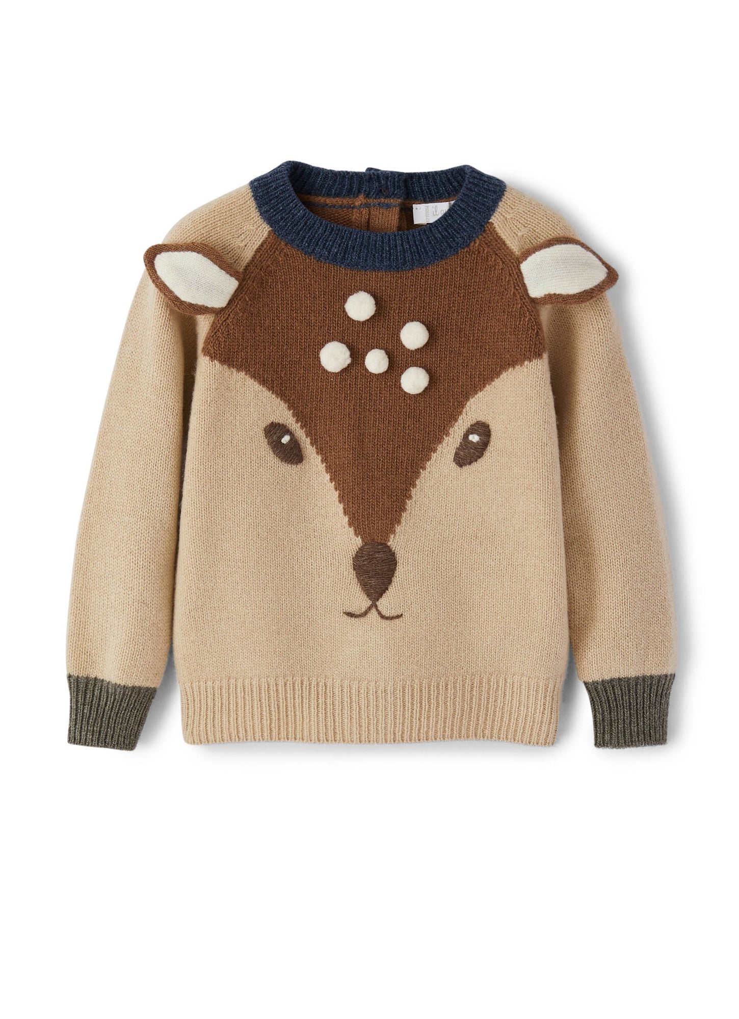 Baby Boys | Sweater with Inlaid Fawn | Betulla Faloria