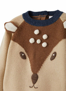Baby Boys | Sweater with Inlaid Fawn | Betulla Faloria