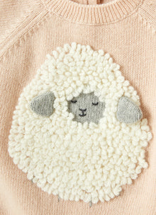 Baby Boys | Wool Sweater with Sheep | Quartz Pink