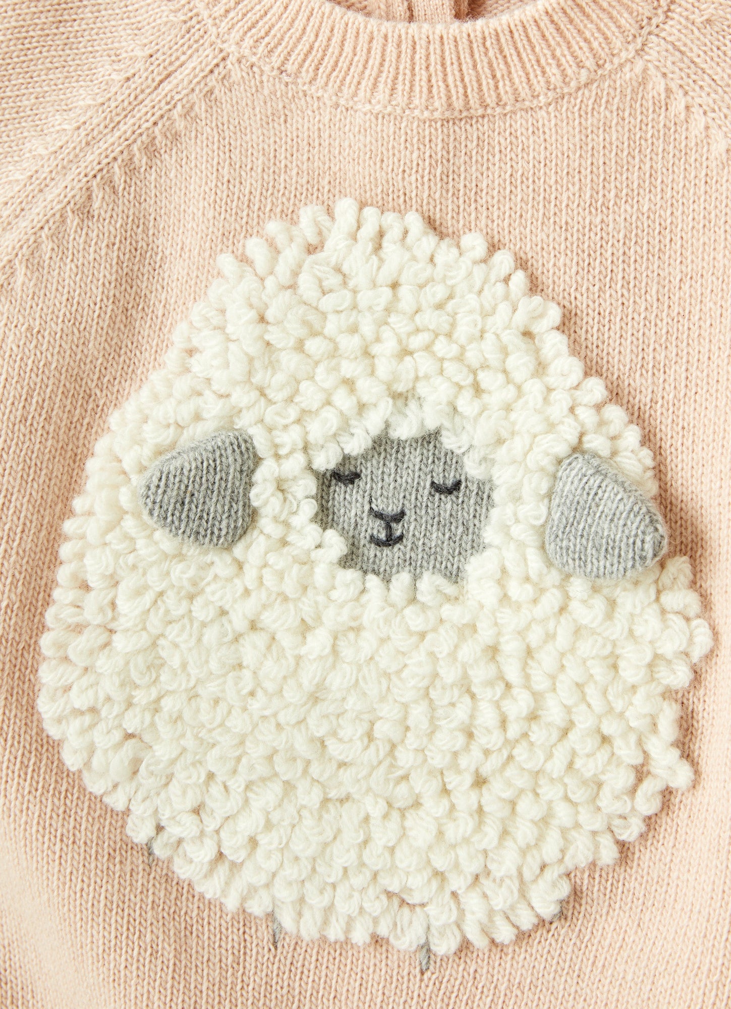 Baby Boys | Wool Sweater with Sheep | Quartz Pink