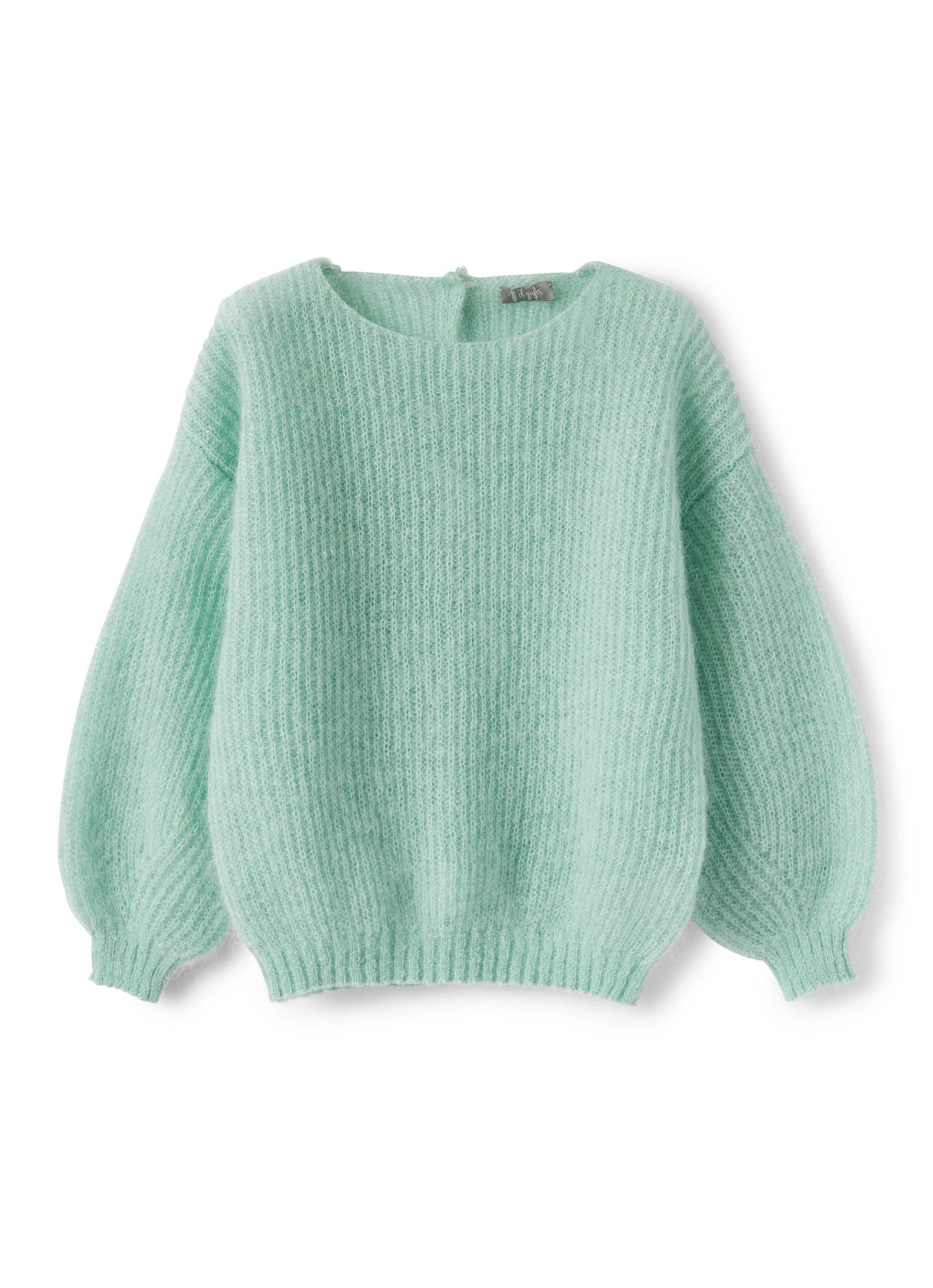 Girls | Teal Mohair Wool Sweater | Acquamarina