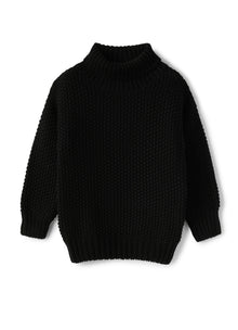 Boys | Turtleneck Wool Sweater | Black