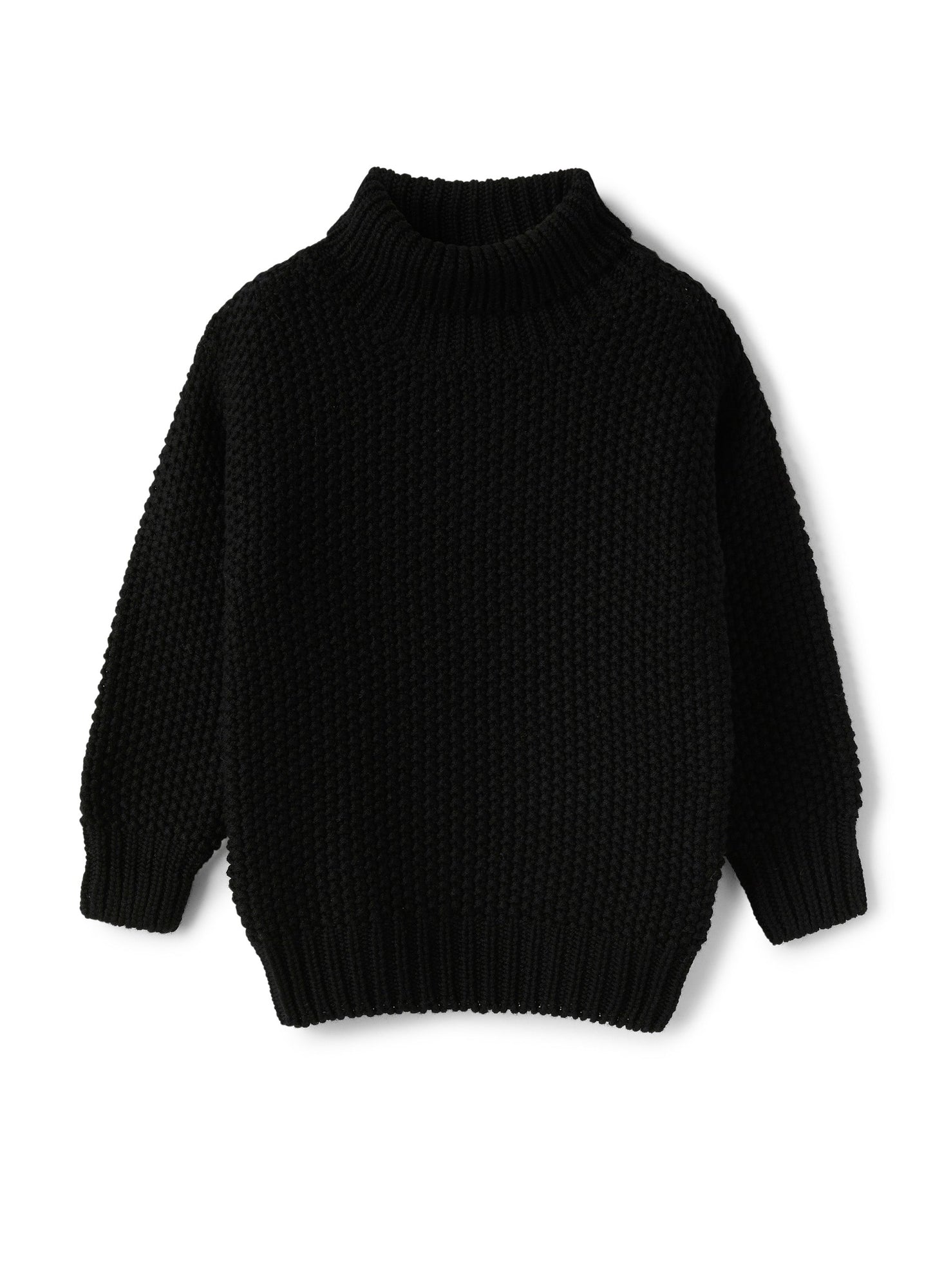 Boys | Turtleneck Wool Sweater | Black