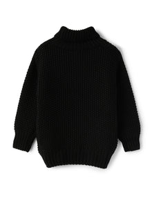 Boys | Turtleneck Wool Sweater | Black