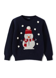 Boys | Christmas Sweater with Snowman | Blue