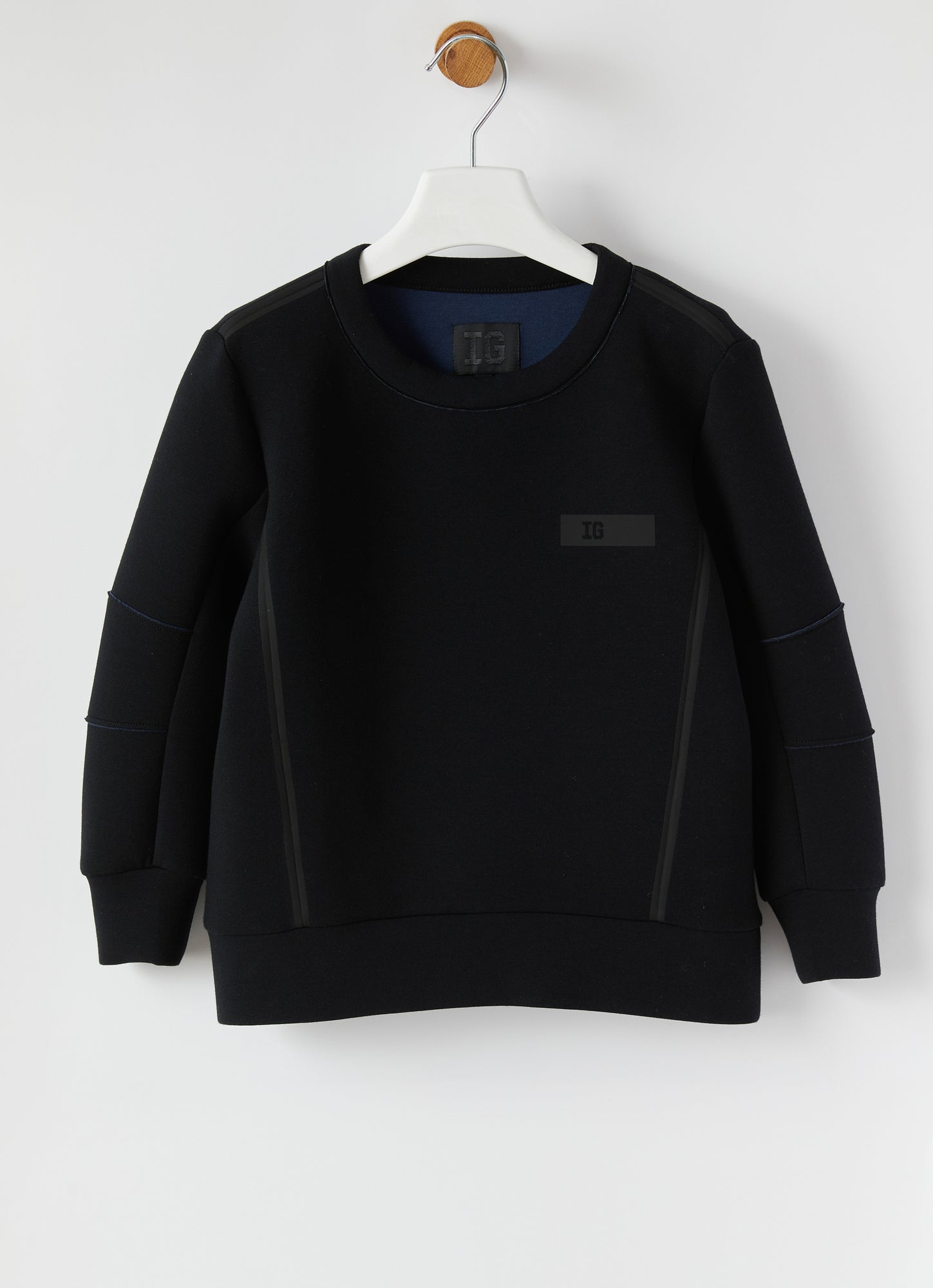 Bonded Sweatshirt Boxy Model | Black/Black