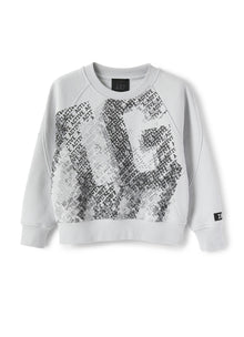 Girls | Brushed Sweatshirt with Logo Print | Tofane Grey
