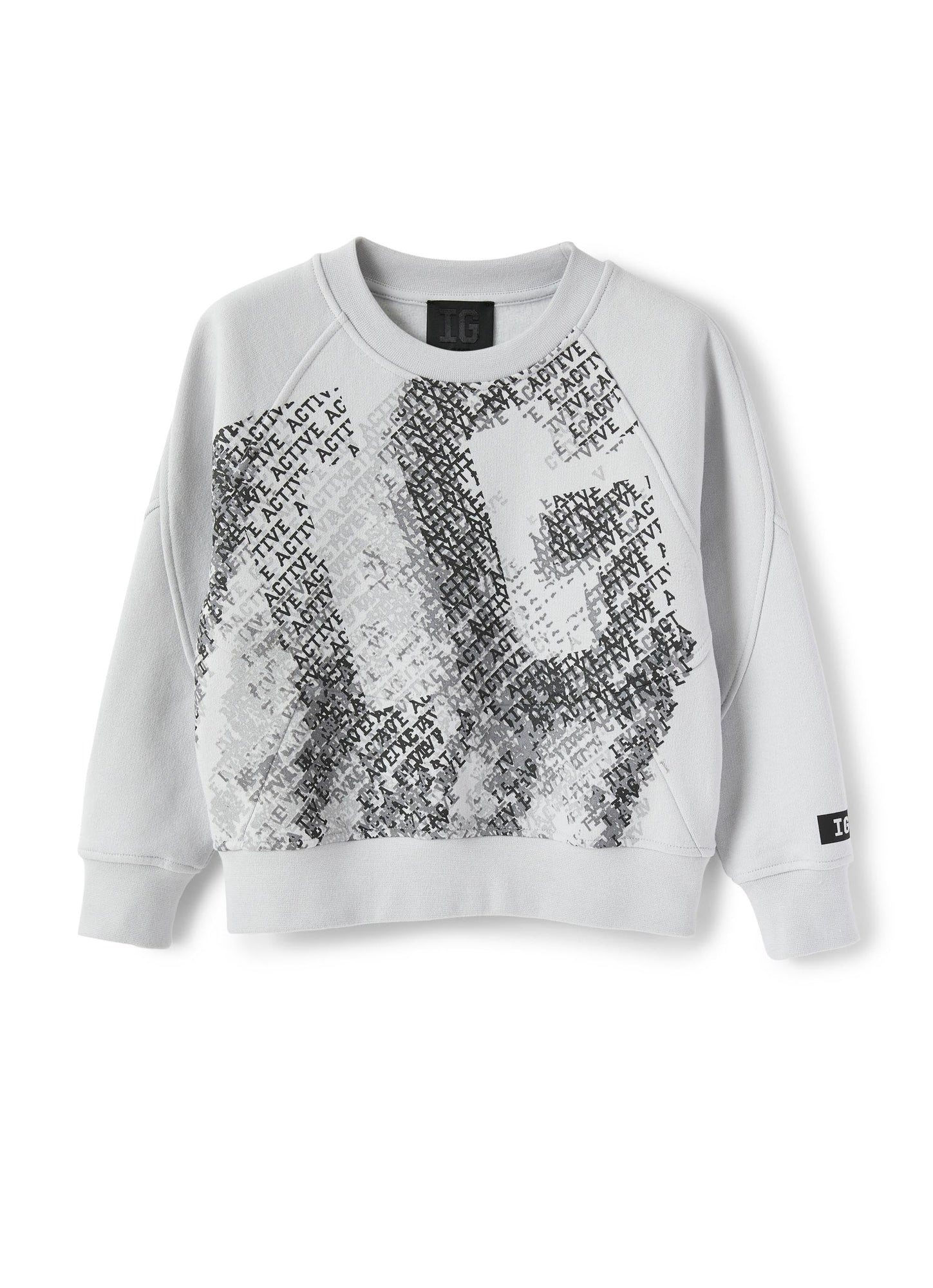 Girls | Brushed Sweatshirt with Logo Print | Tofane Grey
