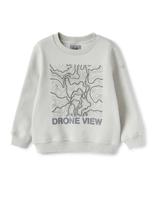 Boys | Sweatshirt with Rubberised Print | Gray Perla Gray Sorapis