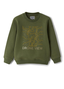 Boys | Sweatshirt with Rubberised Print | Abete Argenteo Verdecorteccia