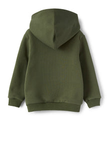 Boys | Sweatshirt with Hood and Gufo Print | Abete Argenteo Verdecorteccia