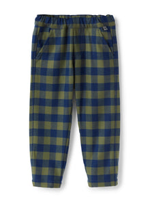Boys | Check Tecnowool Trousers | Green Corteccia