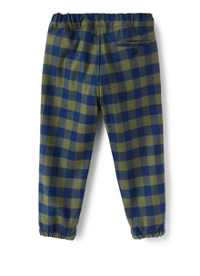 Boys | Check Tecnowool Trousers | Green Corteccia