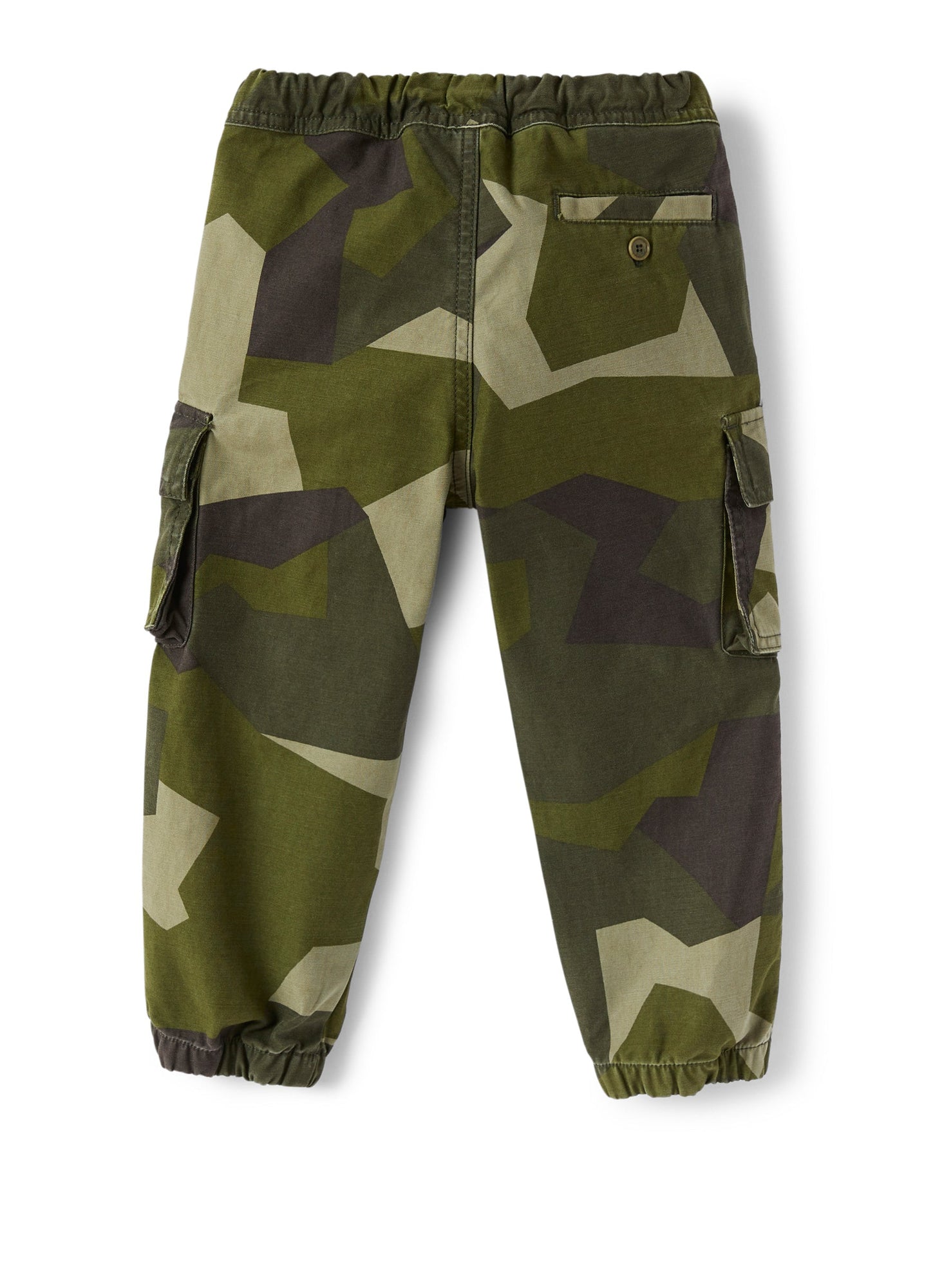 Boys | Geometric Cargo Trousers | Green Mimetico