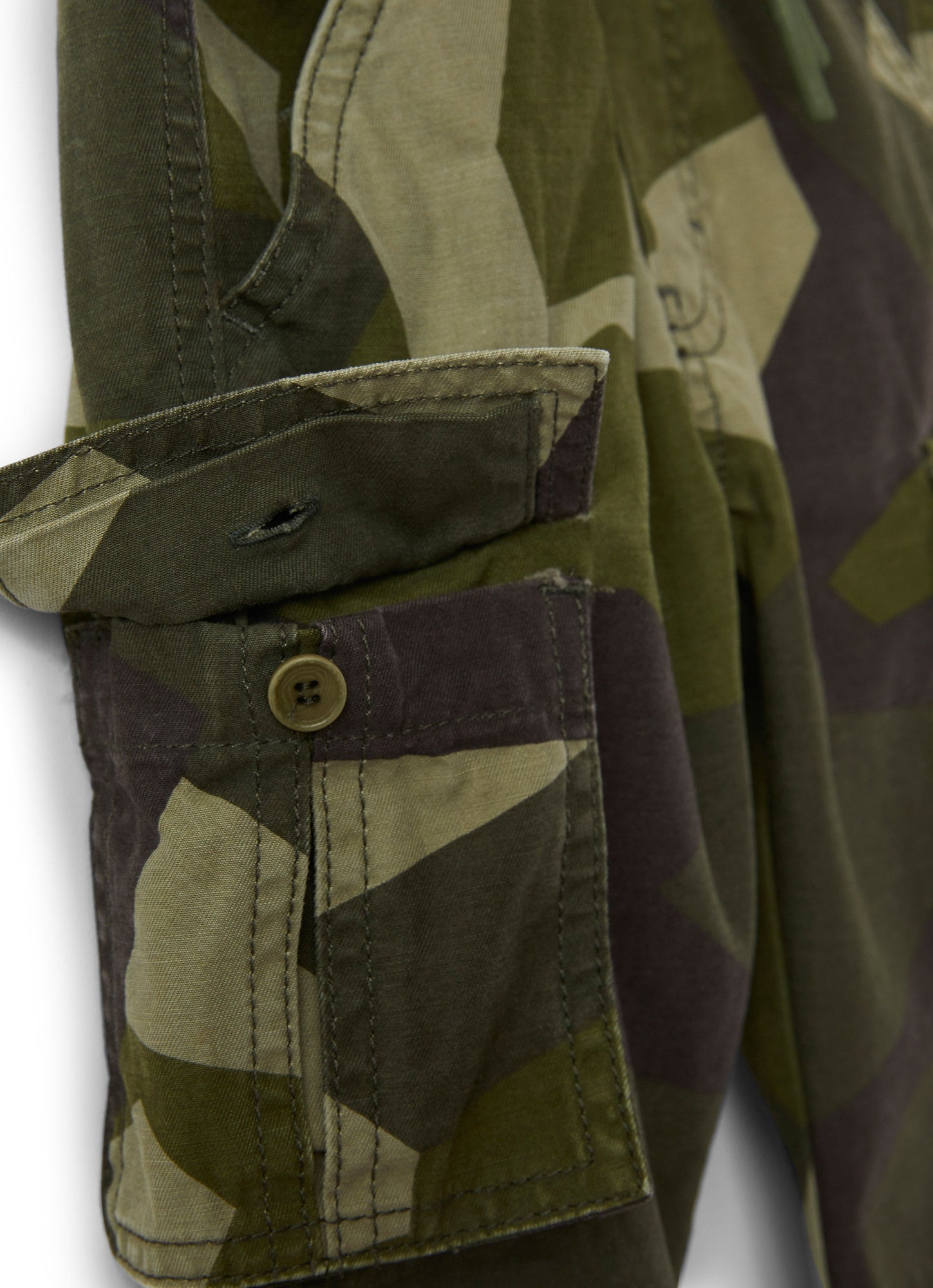 Boys | Geometric Cargo Trousers | Green Mimetico