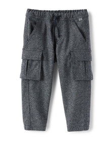 Boys | Buttoned Tweed Cargo Pants | Blue