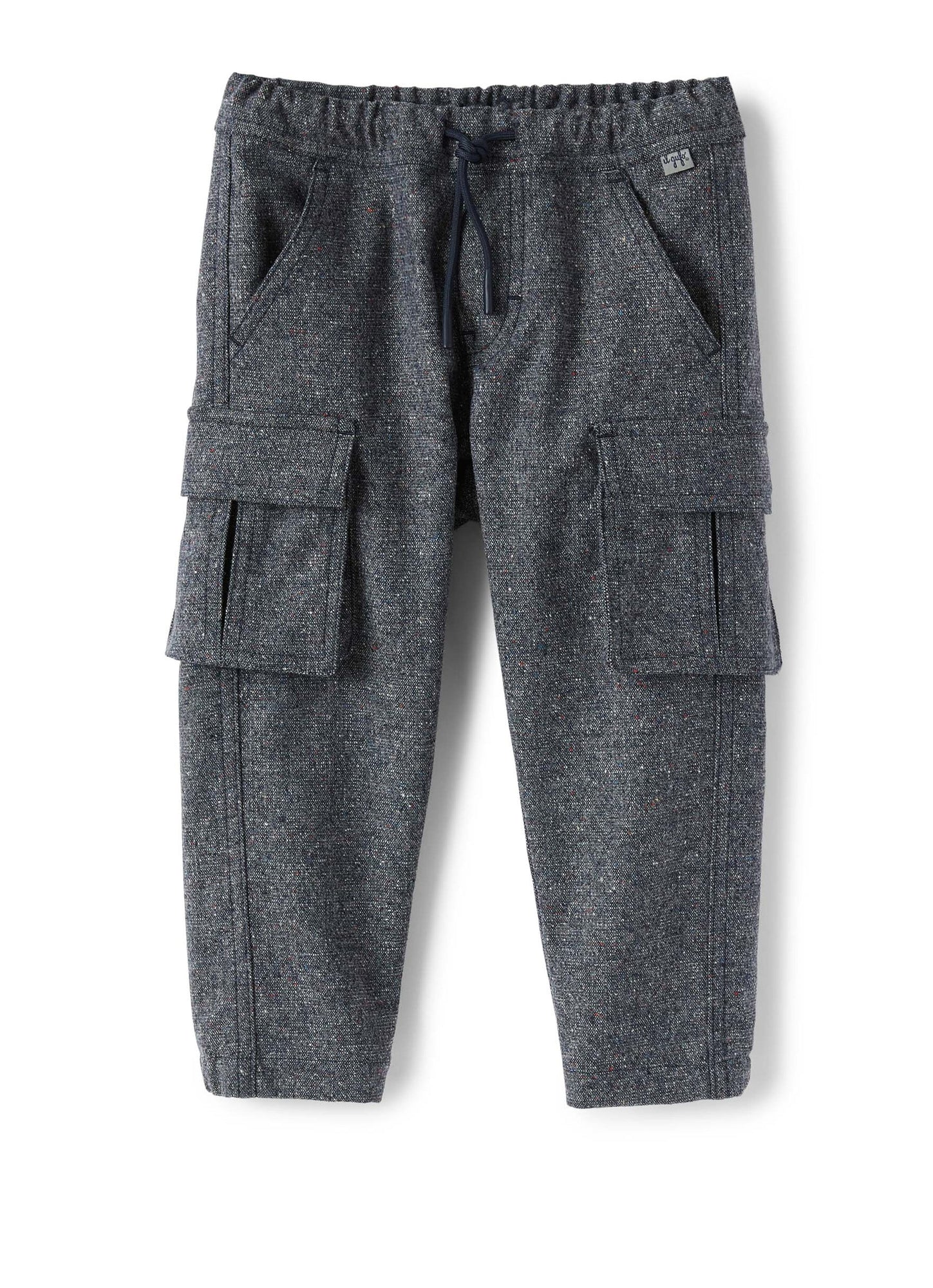 Boys | Buttoned Tweed Cargo Pants | Blue