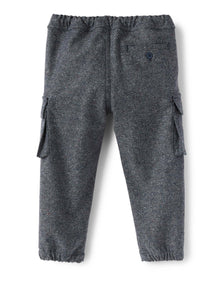 Boys | Buttoned Tweed Cargo Pants | Blue
