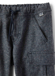 Boys | Buttoned Tweed Cargo Pants | Blue