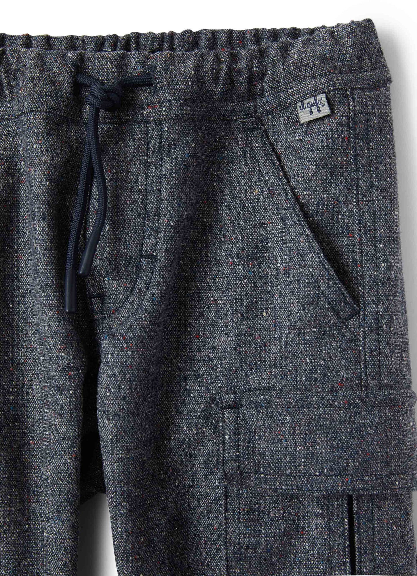 Boys | Buttoned Tweed Cargo Pants | Blue