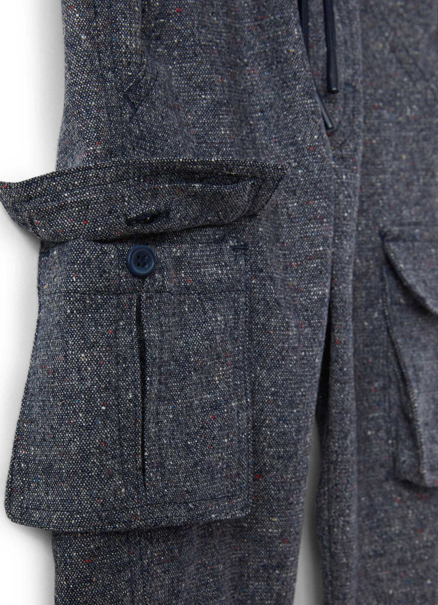 Boys | Buttoned Tweed Cargo Pants | Blue